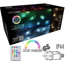 CHRISTMAS TREE LIGHTS 198 LED RGBW LIGHT CHAIN WITH REMOTE CONTROL