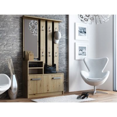 2. WARDROP CABINET, MIRROR, ARTISAN OAK HANGER