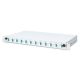 7. FO patch panel with equipment 19'' 1U, 12x LC dx, OM3, pigtails, adapters, trays, sliding, gray