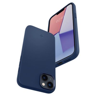8. Spigen Silicone Fit Mag Case with MagSafe for iPhone 14 Plus - Blue