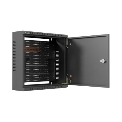 13. TPR 10" INSTALLATION CABINET WITH MESH BOARD 400X400X140 BLACK LANBERG (ASSEMBLED)