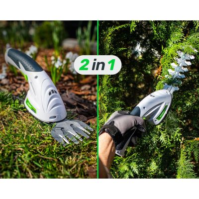 14. Cordless 2-in-1 hedge and grass trimmer, 7.2 V, 120 mm cutting, USB-C, W23320 WUBER