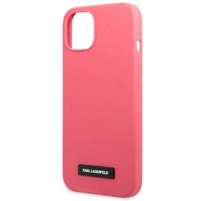 6. Karl Lagerfeld Silicone Plaque iPhone 13 Case - Fuchsia