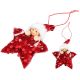 8. SET OF 3 PENDANTS STAR DOLLS RED SEQUINS