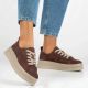 8. Women's brown leather sneakers on the platform Filippo DP7982