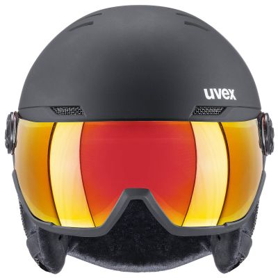 4. Unisex Uvex Wanted Visor Ski Helmet with Active Ventilation System, Black (56/6/262/10)
