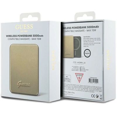 5. Guess MagSafe Metal Script Logo induction power bank 15W 5000mAh - gold