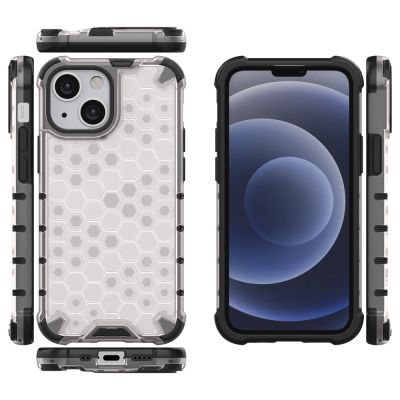 12. Honeycomb Case armor cover with TPU Bumper for iPhone 13 mini transparent