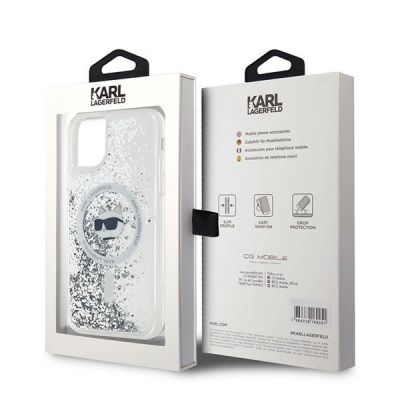 8. Karl Lagerfeld Liquid Glitter Choupette Head MagSafe Case for iPhone 11 / Xr - Transparent