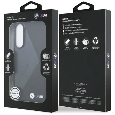 8. BMW Leather Oversized Stripes MagSafe case for Samsung Galaxy S25 Edge - black