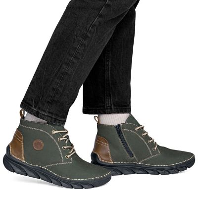 6. Women's leather ankle boots insulated green Rieker 55036-54