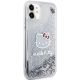 4. Hello Kitty Liquid Glitter Charms Kitty Head Case for iPhone 11 / Xr - Silver
