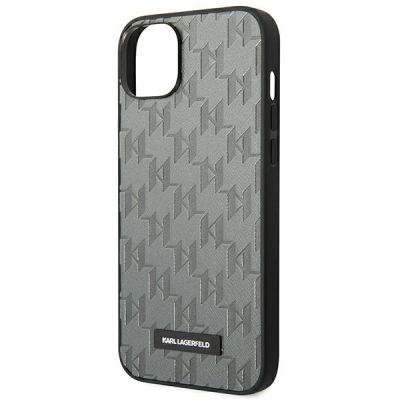 6. Karl Lagerfeld KLHCP14MSAKLHPG iPhone 14 Plus 6.7 "hardcase gray / gray Saffiano Mono Metal Logo