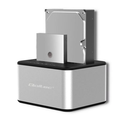 QOLTEC Dual-Bay Docking Station for 2 HDDs/SSDs 2x 2.5"/3.5" SATA | USB 3.0 | CLONING