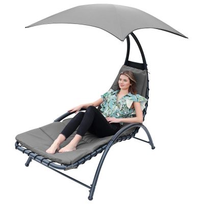 21. BERGAMO DECHAIR WITH UMBRELLA 200x125x180CM GRAY