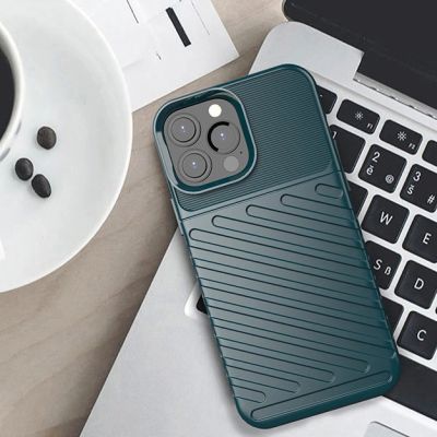 3. Thunder Case Flexible Tough Rugged Cover TPU Case for iPhone 13 Pro Max green