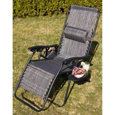 19. FOLDABLE GARDEN CHAIR MULTIFUNCTIONAL 175X52/65X107CM GRAY