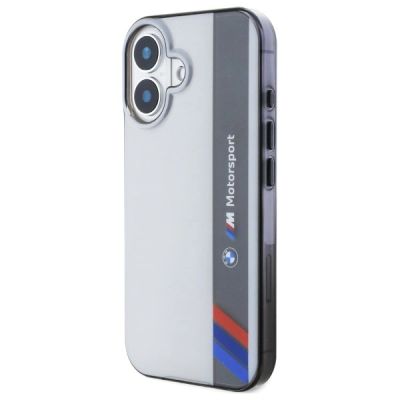 2. BMW Motosport IML Vertical Stripe iPhone 16 Case - Gray