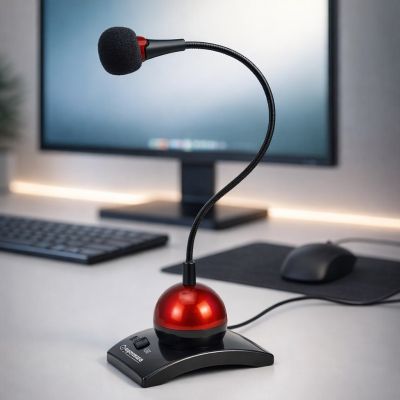 5. Esperanza Chat Desktop Microphone EH130 (red)