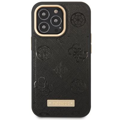 3. Guess GUHMP14LSAPSTK iPhone 14 Pro 6.1" black/black hardcase Peony Logo Plate MagSafe