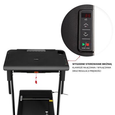 17. HMS LOOP12 MULTI Electric Treadmill with Desk 1-12 km/h, Gray