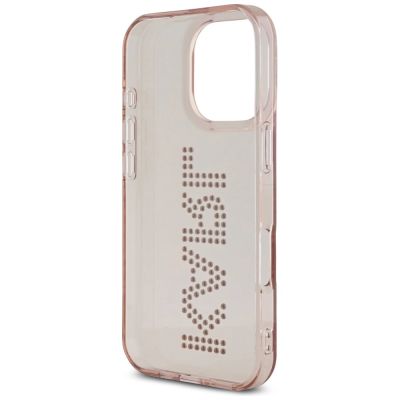 7. Karl Lagerfeld IML Rhinestones Logo iPhone 16 Pro Max Case - Pink