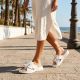 9. Women's leather flip-flops with a flower, white Filippo DK7762