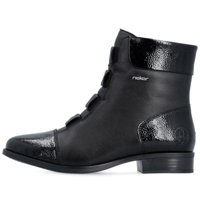 3. Rieker 77053-00 comfortable black women's leather ankle boots