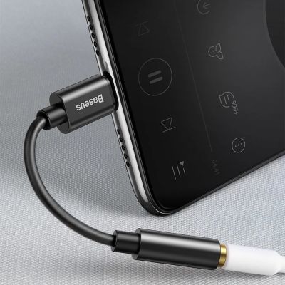 12. Baseus L54 adapter for USB-C headphones / mini jack 3.5mm DAC 24 bit 48 KHz - black