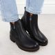 7. Black Leather Women’s Worker Boots Rieker 78556-00