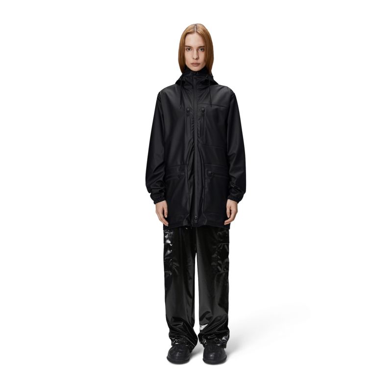 5. Rains CARGO LONG JACKET W3 12060 01 BLACK