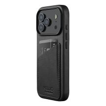 Mujjo Wallet Leather Case - leather case for iPhone 17 Pro compatible with MagSafe (black)