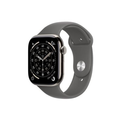 3. Apple Watch Series 11 GPS + Cellular 46mm Natural Titanium Case with Stone Gray Sport Band - S/M (MFCW4ZR/A)