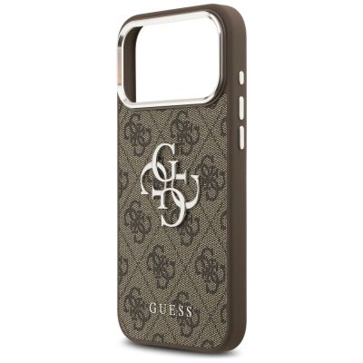 6. Guess 4G Big 4G Classic Logo Case for iPhone 17 Pro Max Brown - Silver