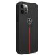 4. Ferrari FEOMSHCP12LBK iPhone 12 Pro Max black/black hardcase Off Track Leather Nylon Stripe