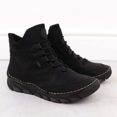 40. Women's insulated black ankle boots Rieker 55069-00