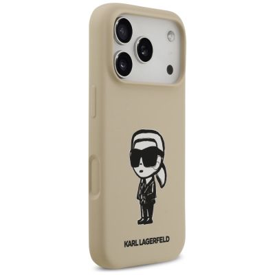4. Karl Lagerfeld Silicone Karl Sketch & Logo MagSafe Case for iPhone 17 Pro - Brown