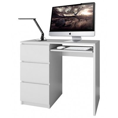 LIMA DESK LEFT WHITE MATTE