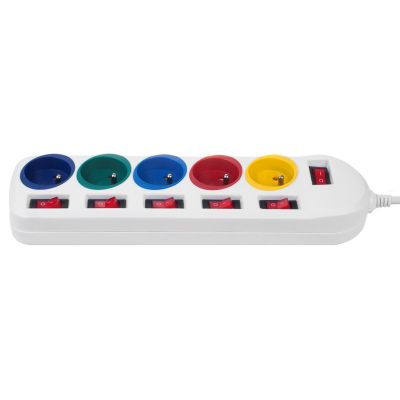 4. MACLEAN 5-OUTLET POWER STRIP WHITE WITH SWITCHES MCE204M/W