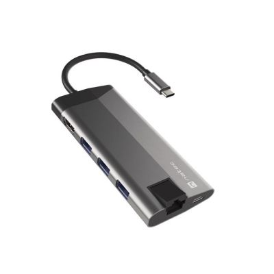 7. NATEC MULTIPORT ADAPTER FOWLER PLUS USB-C->USB 3.0 3X, HDMI 4K, USB-C PD, RJ45, MICRO SD NMP-1690