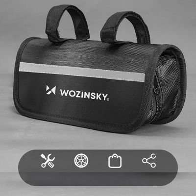 7. Wozinsky WMZ-01N tool kit, 16-in-1 bicycle multitool, pump, wrenches, inner tube kit - black