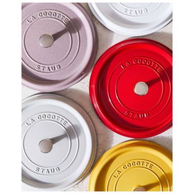 8. Staub Round Cast Iron Pot - 3.8 ltr, Red