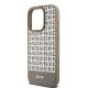 6. DKNY Leather Printed Pattern Metal Logo MagSafe Case for iPhone 15 Pro - Brown