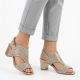 5. Women's openwork beige heeled sandals M.Daszyński MR1954-2