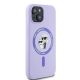 4. Karl Lagerfeld Silicone Karl&Choupette Heads Ring MagSafe iPhone 15 Case - Purple