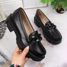 Leather shoes with chain Filippo W PAW252C black