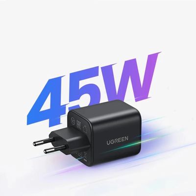 2. Ugreen Nexode N Series X525 45W GaN Wall Charger 1x USB-A 1x USB-C - Black
