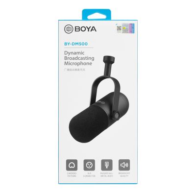 9. BOYA BY-DM500 Cardioid XLR Dynamic Microphone for Podcasts - Black