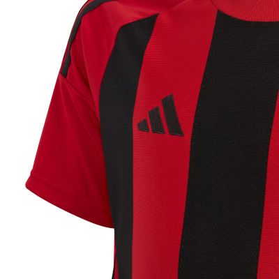 8. adidas Striped 24 Kids T-Shirt Red and Black IW2131