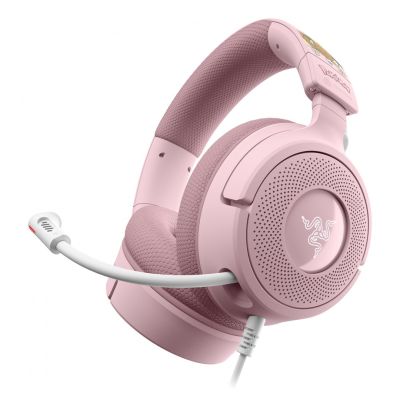 4. Razer Kraken V4 X – Pikachu & Eevee Edition Wired Headband Gaming Headset USB Type-C / USB Type-A Pink